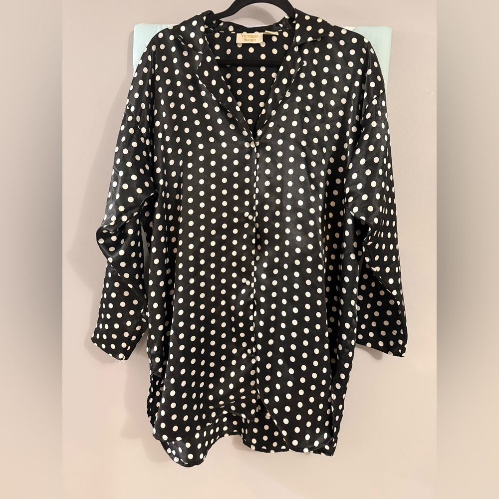 Victoria Secret Gold Label Polka Dot Night Gown